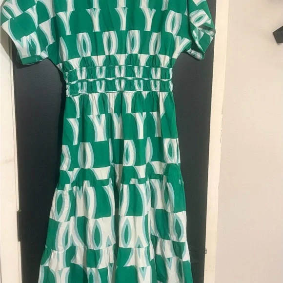 Anthropologie Green Patterned Women's Dress, size small petite - Picture 3 of 10